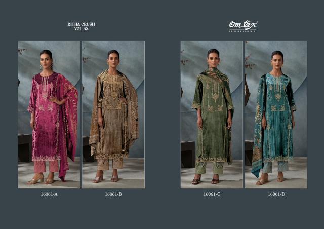 Omtex ritha crush vol 42 wholesale crepe dress material